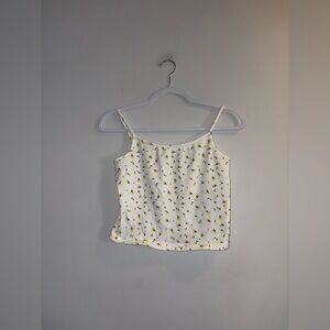 Only | White Floral Cropped TankTop